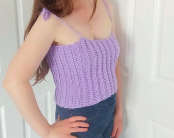 Crochet Easy Top Pattern, Crochet Crop Top For Beginners Pattern, Crochet Strappy Summer Top Pattern