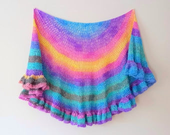 Crochet Easy Half Circle Shawl Pattern, Crochet Semi Circular Wrap Pattern, Crochet Easy Wrap, Crochet Easy Shawl, Crochet Cover Up Pattern