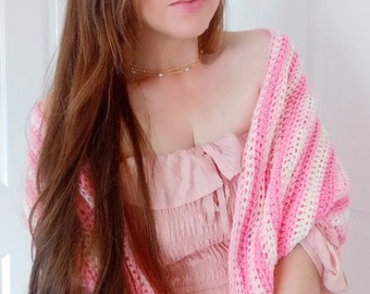 Crochet Vintage Prayer Shawl Pattern: Easy Half Double Stitch (PDF Pattern)