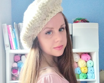Crochet French Beret Pattern: Easy Beginner Tutorial (PDF Pattern)