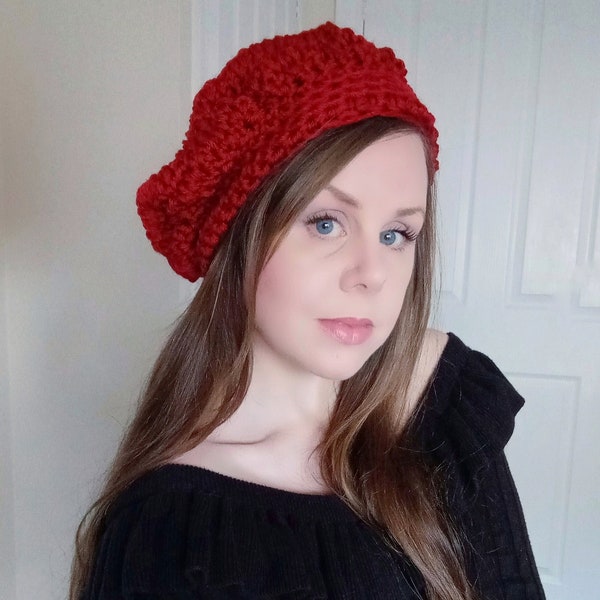 Crochet Traditional French Beret PATTERN, Crochet Classic Beret Tutorial, Crochet Easy Beret/Cap For Beginners, Crochet Traditional Beret