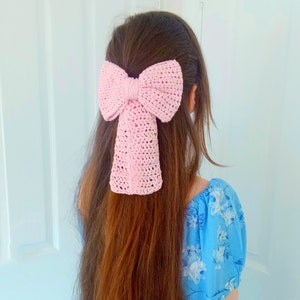 Crochet Delicate Rose Hair Bow Slide PATTERN, How To Crochet Hair Bow Barrette DIY For Beginners Tutorial, How To Crochet Hair Slide image 1