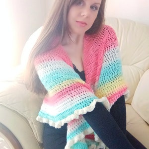 Crochet The Half Circle Polina Shawl Pattern, Crochet Semi Circular Wrap, Crochet Easy Wrap Pattern, Crochet Easy Shawl Pattern