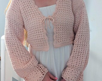 Crochet Cottage Bolero Cardigan PATTERN: Easy Granny Square Cardigan Tutorial For Beginners (Digital Download)