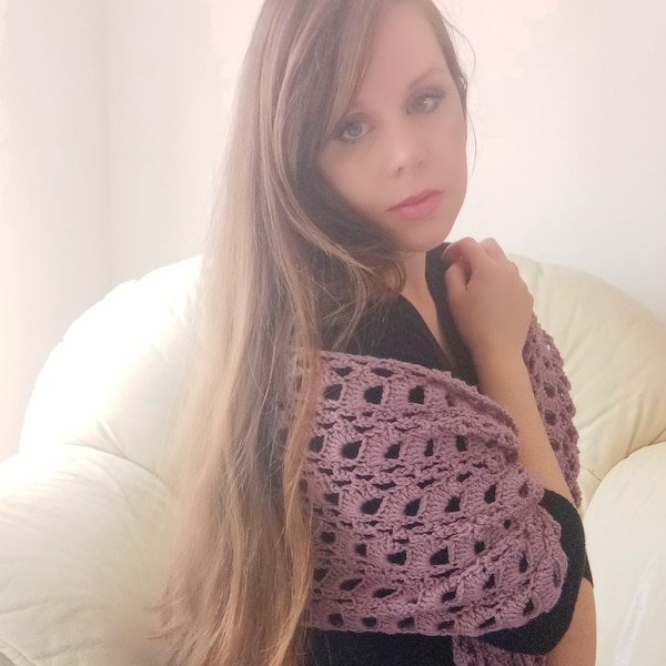 Crochet Edwardian Shawl Pattern: Easy Beginner Crochet Wrap Tutorial (PDF Download)