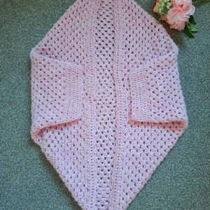 Crochet Romantic Pink Cocoon Shrug Cardigan PATTERN, Crochet Easy Granny Square Cocoon Shrug Cardigan Tutorial For Beginners, Easy Crochet