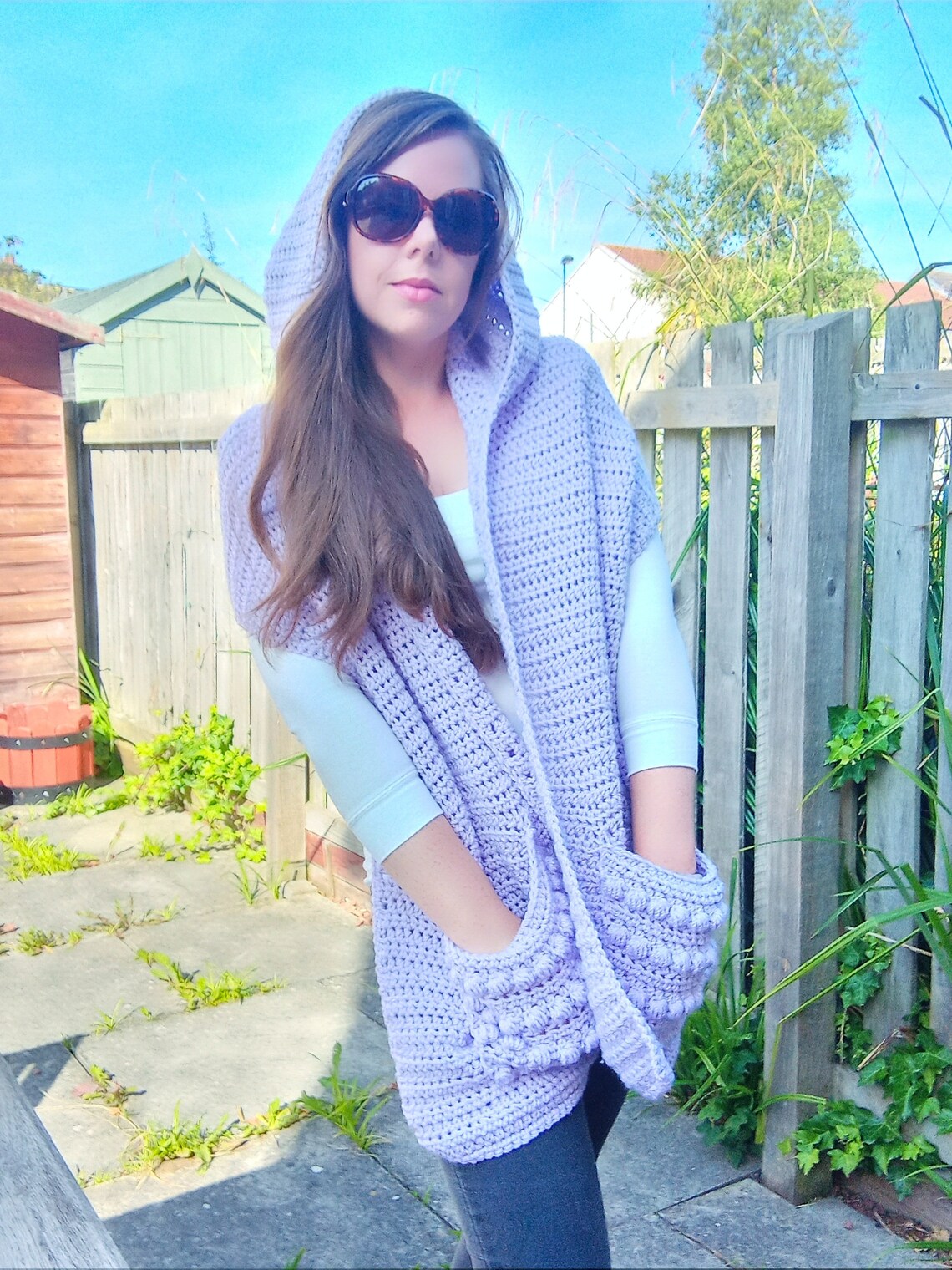 pocket shawl with hood