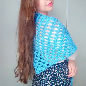 Crochet Easy Shawl PATTERN, How To Crochet The Therese Prayer Shawl/Wrap Tutorial For Beginners, Easy Handmade Crochet Vintage Shawl Pattern image 1