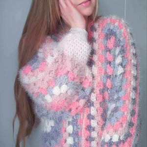 Crochet Feminine Hexagon Cardigan PATTERN, Easy Crochet Cardigan DIY Tutorial For Beginners
