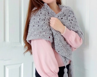 Crochet Victorian Shawl Pattern: Easy Vintage Crochet Square Wrap Tutorial (PDF Pattern)