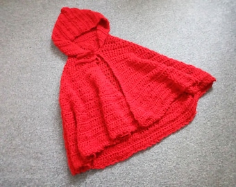 Patrón de chal con capucha color escarlata a crochet: Tutorial fácil para principiantes para tejer una capa (descarga digital)