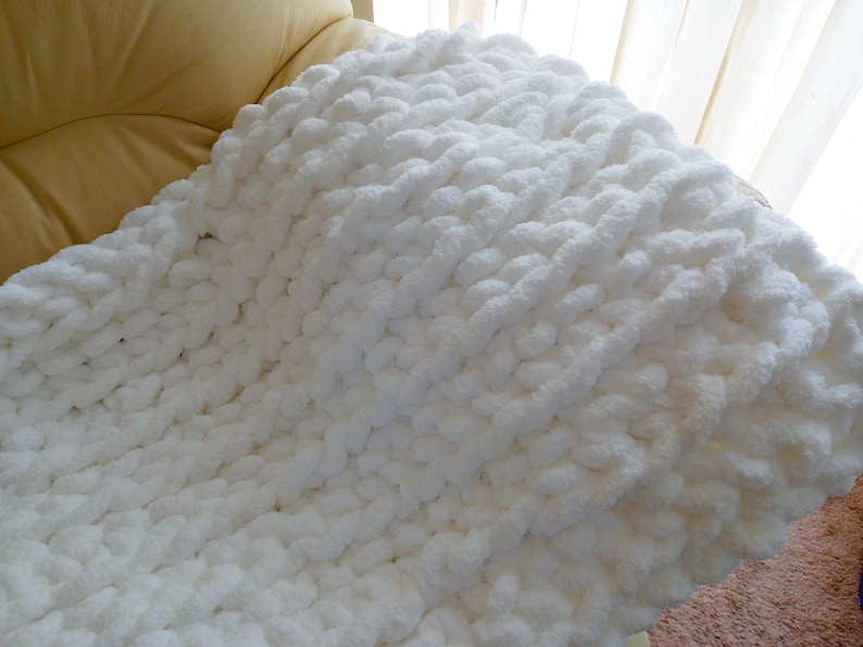 Hand Crochet Blanket Pattern Finger Crochet Blanket Pattern image 1