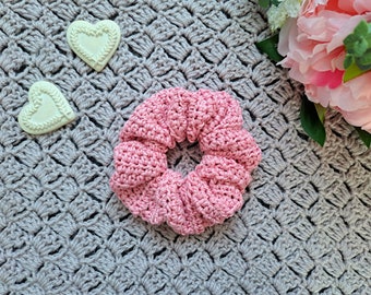 Crochet Easy & Feminine Cotton Scrunchie Pattern ONLY, How To Crochet A Scrunchie Beginner Tutorial, Easy Crochet Hair Tie Pattern