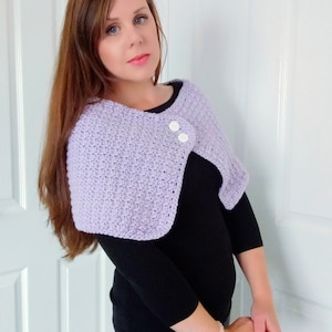 Crochet Easy Vintage Cape PATTERN, Crochet Shoulder Warmer For Beginners, Crochet Easy Wrap/Shawl PATTERN, How To Crochet Beginner Shawl