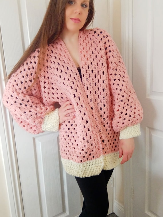 Crochet Hexagon Cardigan Pattern SEULEMENT tailles incluses S M