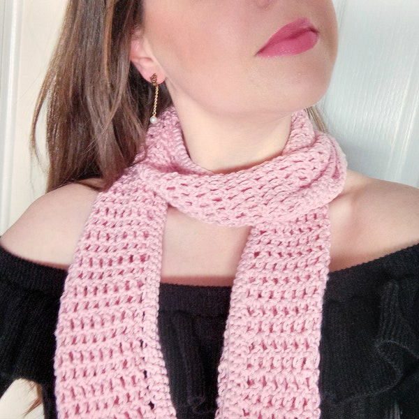 Crochet Easy Filet Filet Crochet Infinity Scarf PATTERN, Comment Crocheter Un Tutoriel Pour Débutant En Écharpe Facile, Crochet Spring Infinity Scarf