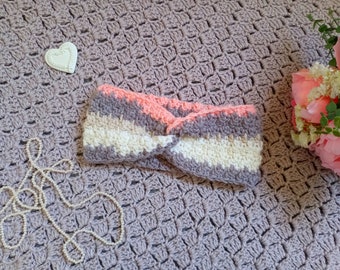 Crochet Easy Twist Headband/Ear Warmer PATTERN, Crochet Easy Winter Turban Headband, Crochet Easy Twist headband, Pink Ballerina Headband