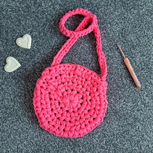 Crochet Easy Bag PATTERN, Crochet Round Boho Purse Tutorial, How To Crochet Purse/Bag/Bolso/Sac Pattern With T Shirt Yarn For Beginners image 5