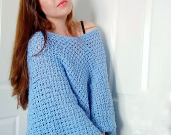 Crochet Cornflower Poncho PATTERN: Easy Beginner Crochet Ruana Poncho Tutorial (Digital Download)
