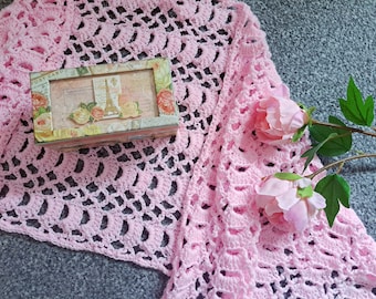 Padrão de ponto de arcos e leques de crochê: tutorial rendado fácil (download digital)