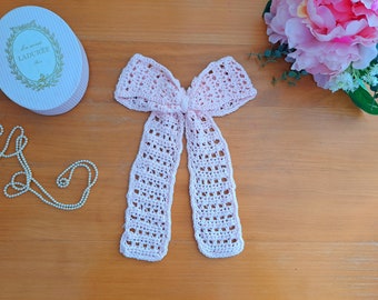 Crochet Rose Hair Bow Slide PATTERN: Beginner Hair Bow DIY Tutorial (PDF Pattern)