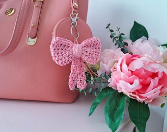 Crochet Coquette Bow Charm Pattern For Beginners: Easy Bag Charm/Key Ring Tutorial (PDF Pattern)
