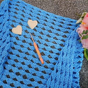 Crochet Easy Shawl PATTERN, How To Crochet The Therese Prayer Shawl/Wrap Tutorial For Beginners, Easy Handmade Crochet Vintage Shawl Pattern image 4