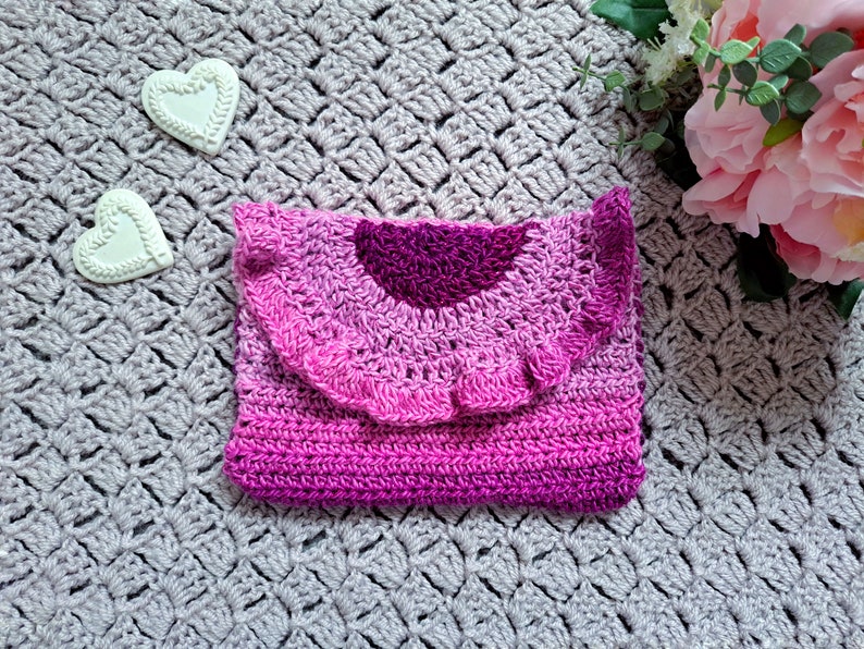 Crochet Easy Clutch Bag PATTERN, How To Crochet Purse For Beginners, Crochet Festive Purse Tutorial, How To Crochet Bag/Purse/Bolso image 1
