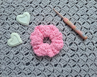 Modello per elastico per capelli all'uncinetto femminile: tutorial facile per principianti per realizzare un elastico per capelli all'uncinetto (download digitale)