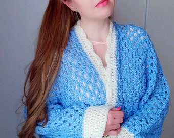 Crochet Hexagon Cardigan PATTERN, How To Crochet Easy Hex Cardigan Tutorial, Crochet Hexagon Cardigan For Beginners
