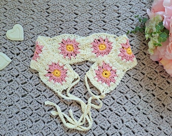 Crochet Flower Granny Square Headband Pattern: Easy Beginner Tutorial (PDF Pattern)