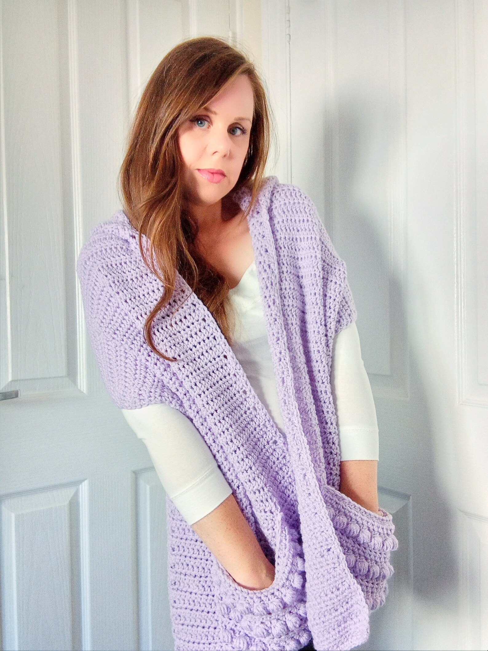 pocket shawl with hood