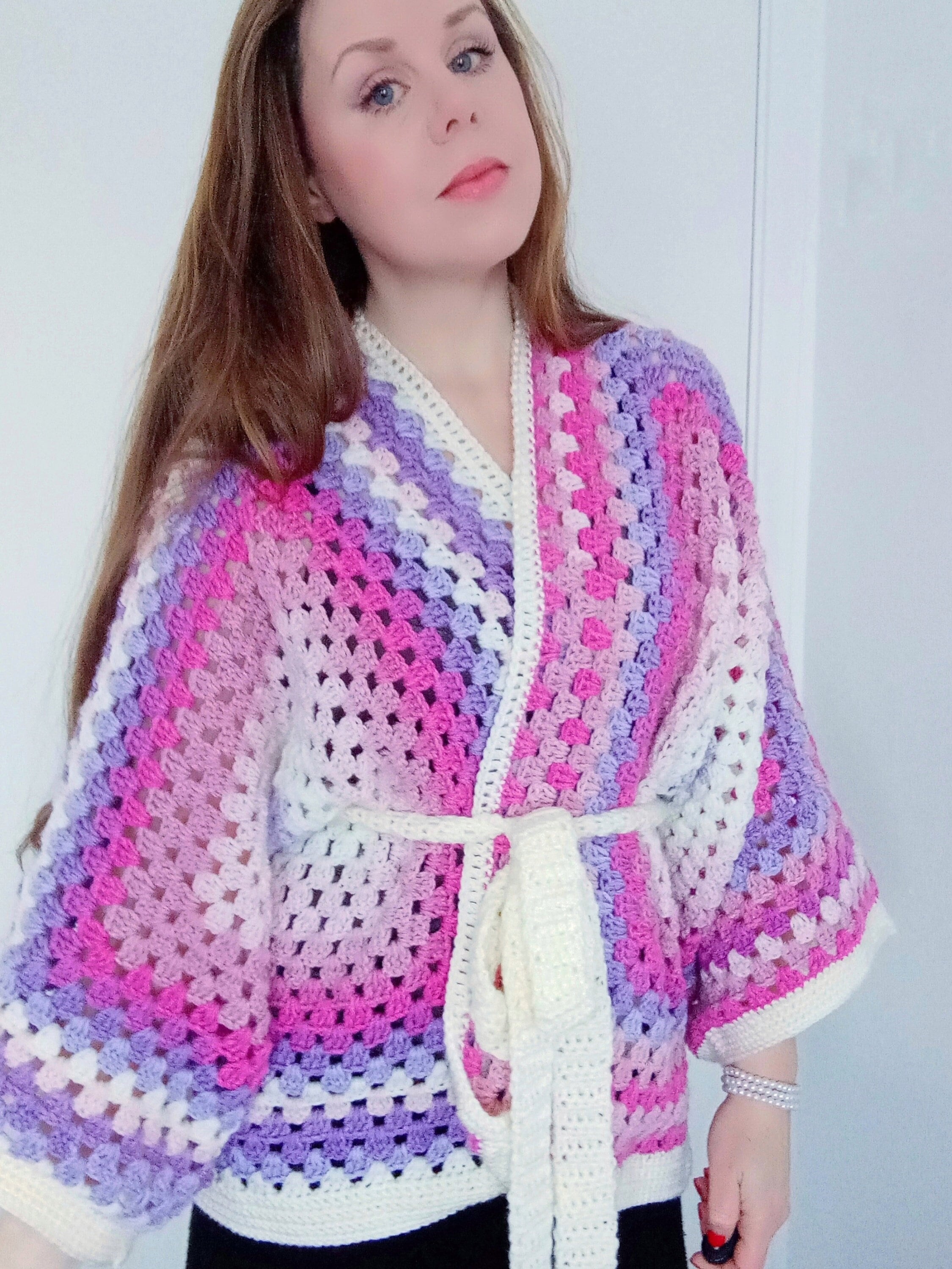 37 Japanese Crochet Patterns to Explore: Bags, Motifs, Amigurumi, and Lace 30 Crochet Hexagon Cardigan Pattern: Belted Kimono Style