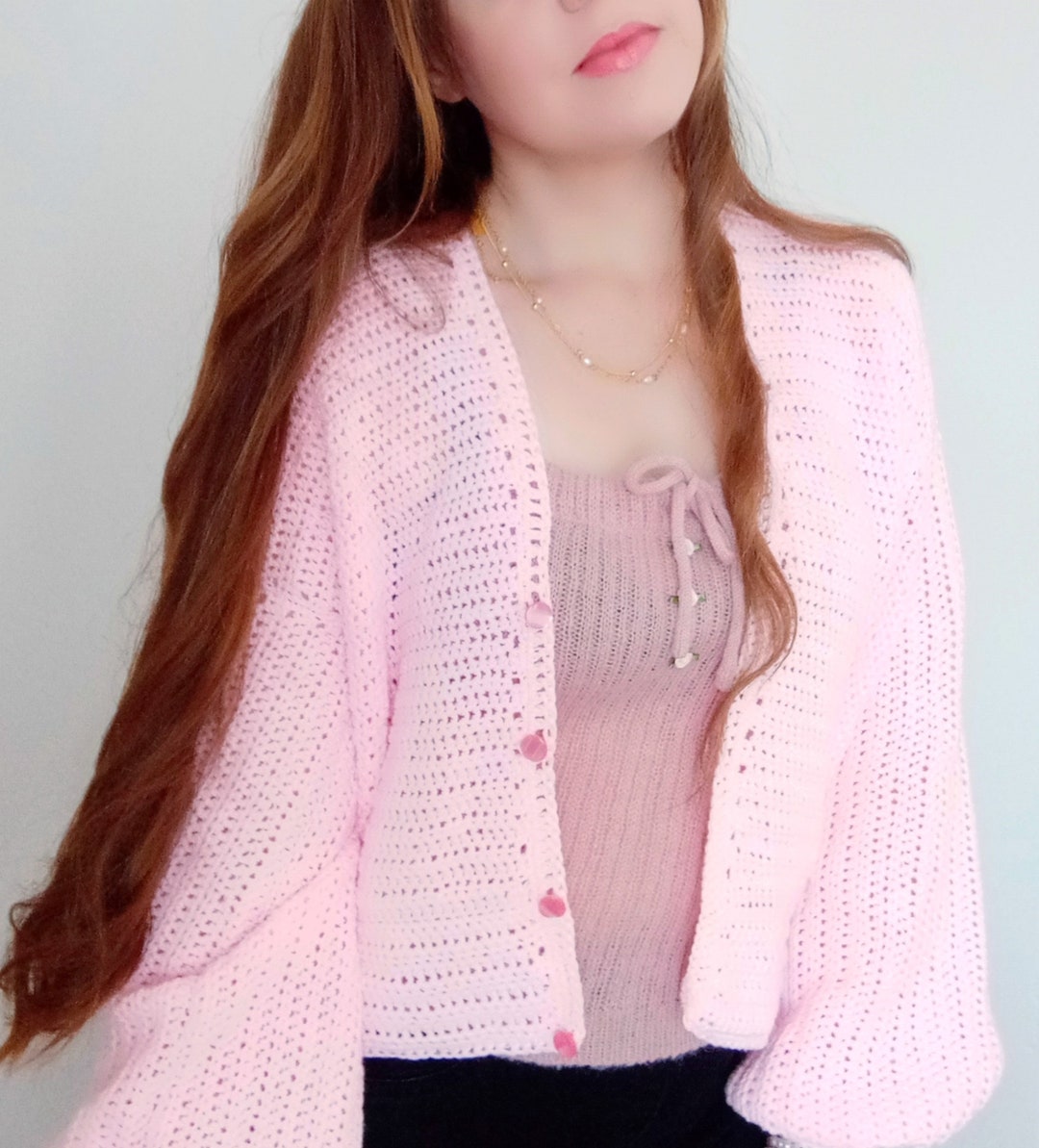 Angel Wings Full Size Pocketed Open Front Gradient Cardigan main image 0
