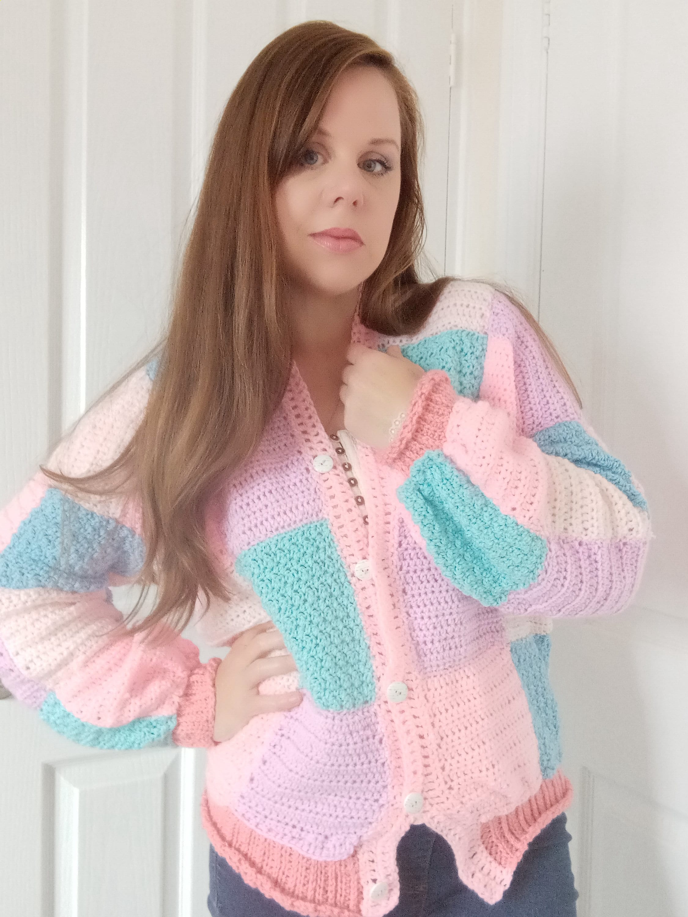 Crochet Pastel Patchwork Cardigan Pattern: Easy Beginner
