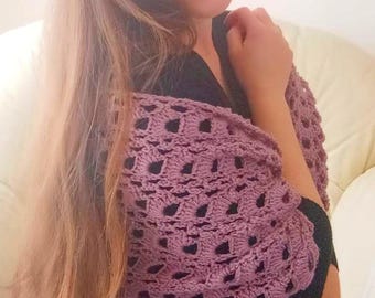 Crochet Easy Shawl PATTERN | Vintage Crochet Lacy Shawl Tutorial For Beginners (Digital Download)