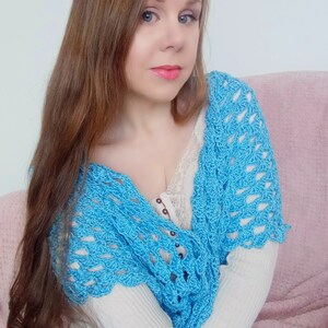 Crochet Easy Shawl PATTERN, How To Crochet The Therese Prayer Shawl/Wrap Tutorial For Beginners, Easy Handmade Crochet Vintage Shawl Pattern image 2