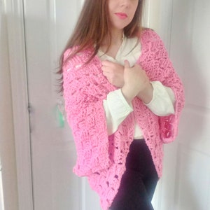 Crochet Cocoon Cardigan Pattern, Crochet Oversize Shrug, Easy Crochet Cardigan, Inclusive sizes S to 3XL, Crochet Cocoon Shrug Pattern