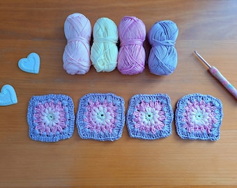 Crochet Daisy Granny Square PATTERN, How To Crochet A Simple Granny Flower Square Tutorial, Crochet Floral Square For Beginners