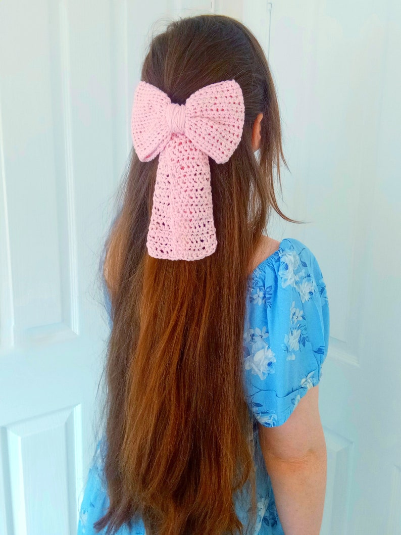 Crochet Delicate Rose Hair Bow Slide PATTERN How To Crochet image 1