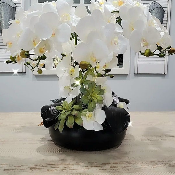 Faux Orchid Arrangement Etsy