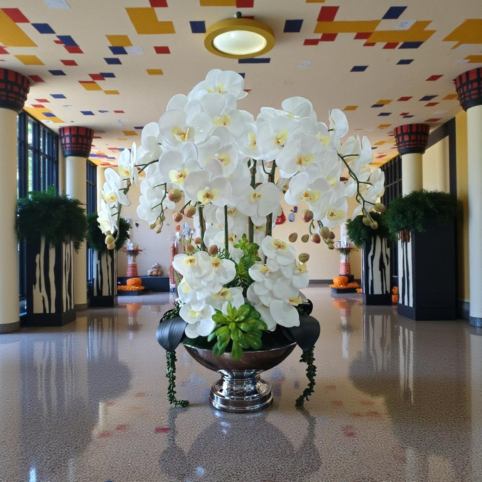 White Orchid Arrangement for Office, Lobbies and Elegant Executive Desk ...