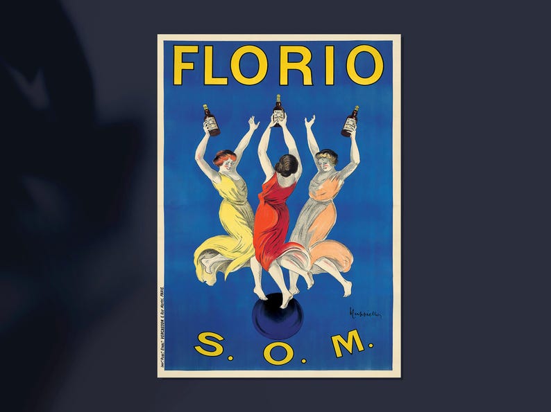 Word Florio Florio S.O.M | Vintage Poster | Italian Poster | Alcohol Poster ...