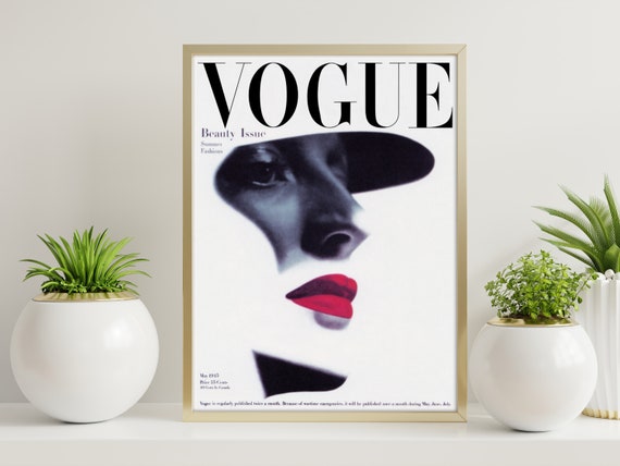 Vogue Vintage cover Fashion Magazine Cover Instant | Etsy