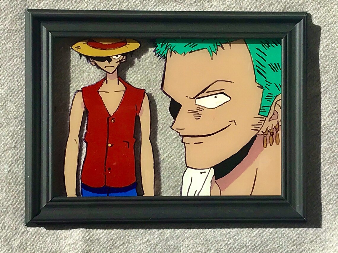 One piece glass painting Anime glass painting Etsy