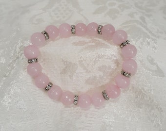 Blush Pink Rose Quartz Bracelet