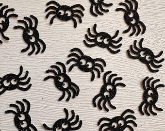 Confeti de arañas brillantes para mesa de Halloween, decoración brillante de colores para fiestas, esparcir con temática espeluznante, paquete de 30 o 60 piezas.