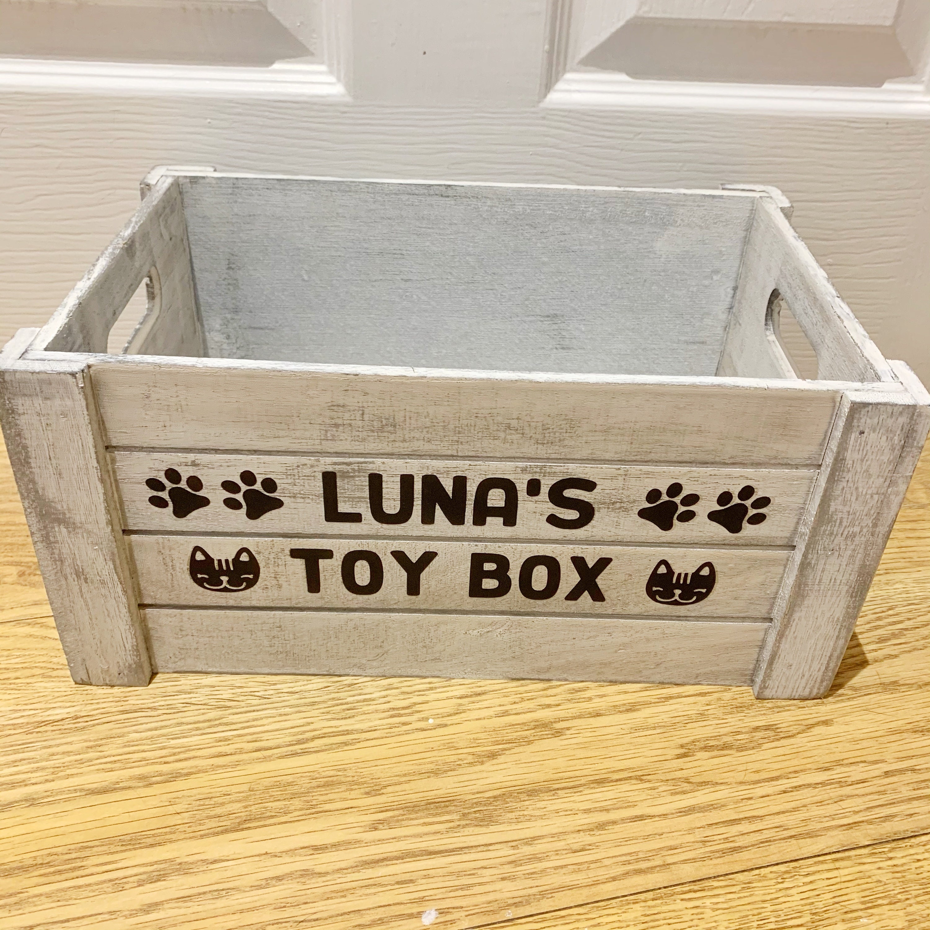 Personalised Dog Toy Box Wooden Crate for Cat Pet Toys with Etsy.de