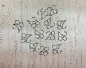 Confeti brillante para mesa de cumpleaños con la edad, decoraciones brillantes hechas a mano para fiestas, confeti para mesa de cumpleaños, 30 o 60 unidades por paquete.