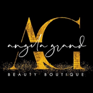 Kit de marca de design de logotipo com glitter dourado, logotipo inicial, logotipo de festa, logotipo de carta, logotipo de luxo, logotipo de fotografia, logotipo metálico, design de interiores